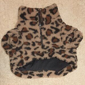 EUC ~ Heart to Tail Leopard Print Fleece Dog Coat,  Size: Small